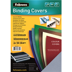 Fellowes A4 Binding Covers Leatherboard Wedgedwood Blue Pack of 100